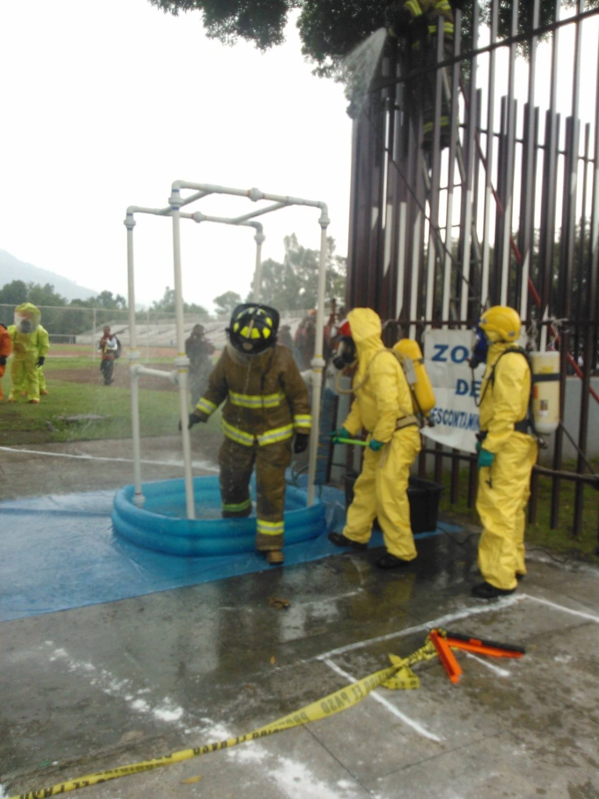 Zona de descontaminación HAZMAT
